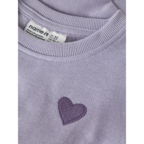 NAME IT Sweatshirt Vima Heirloom Lilac Heart 